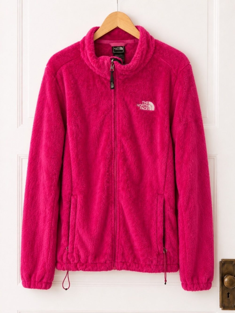 North Face Pink Fuzzy Fleece Full Zip Jacket